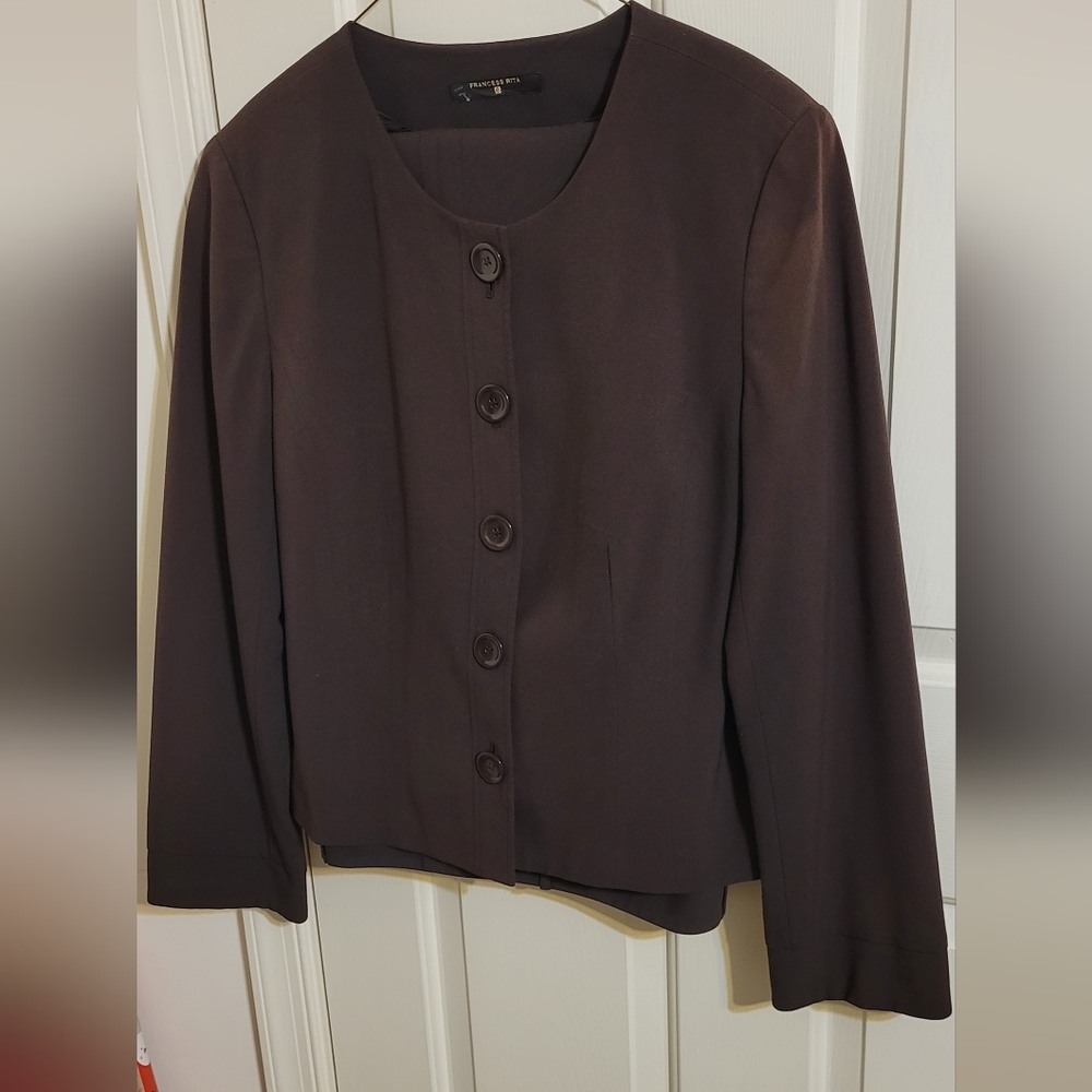 Francess Rita size 14 brown ladies business pantsuit- tall...
